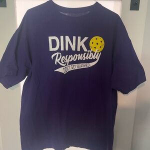 Pickleball Dink Responsibly Unisex T-Shirt 100% Cotton Purple XL